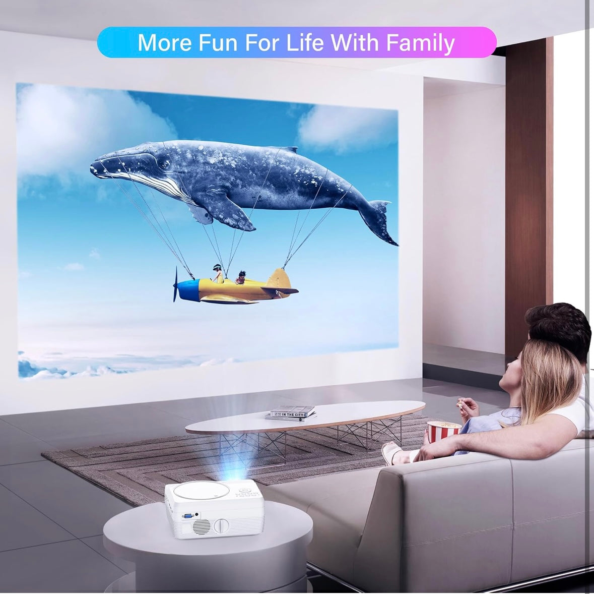 Dxyiitoo WiFi Home Theater Projector — Built-In DVD Player & Bluetooth HD Projection (1080p Max Resolution)