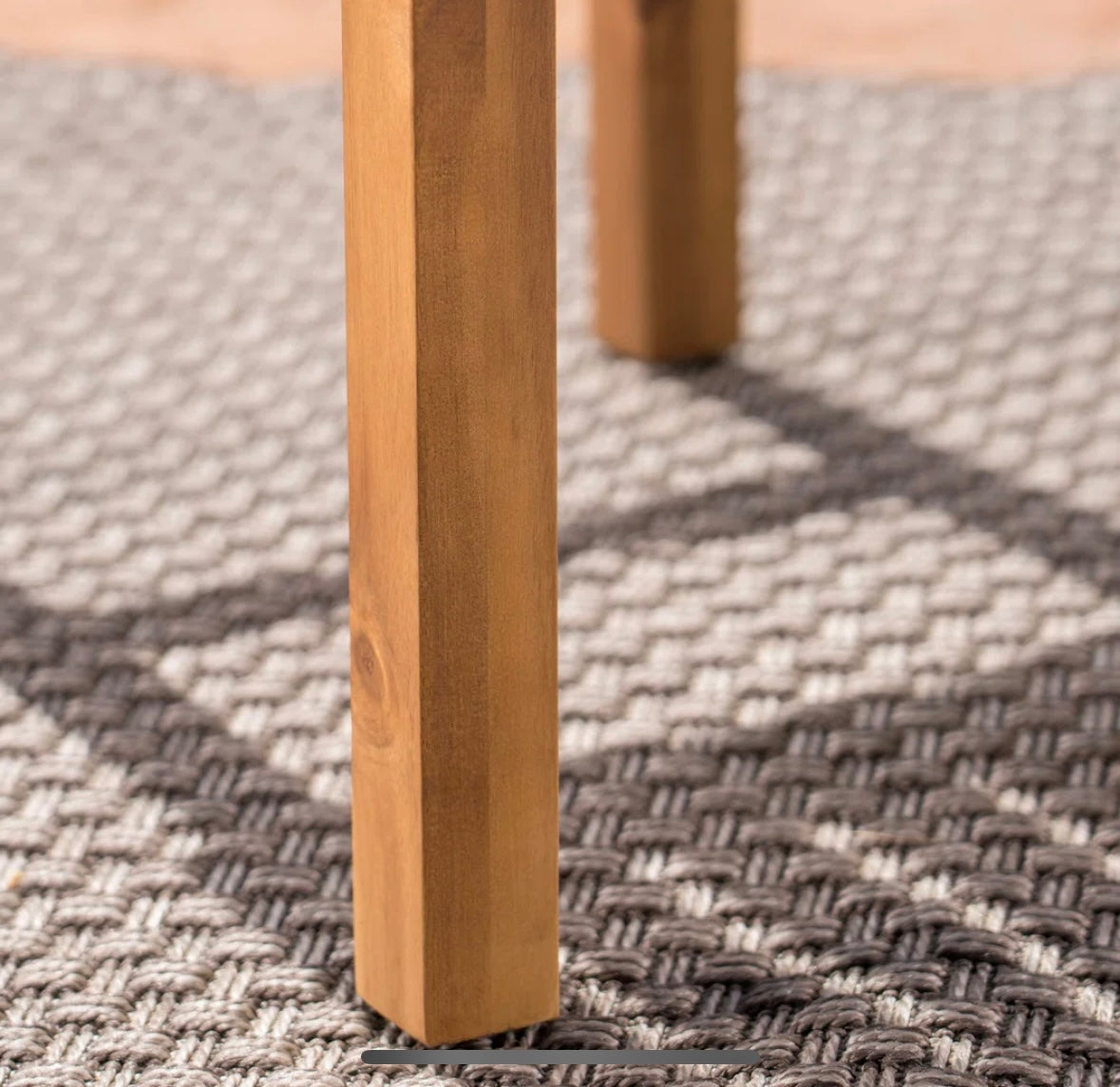 NEW – Set of 2 Acacia Wood Saddle Barstools – 30” Backless Counter Seating