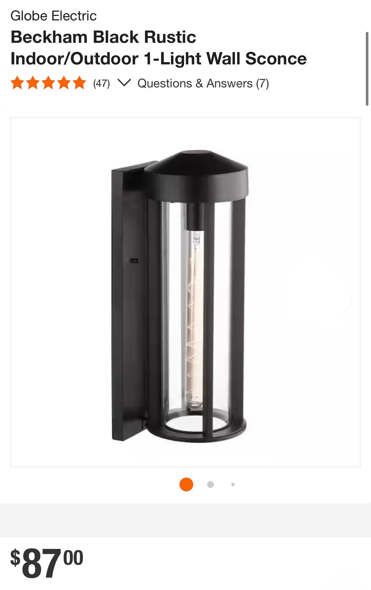 Globe Electric Beckham 17” Outdoor/Indoor Wall Sconce