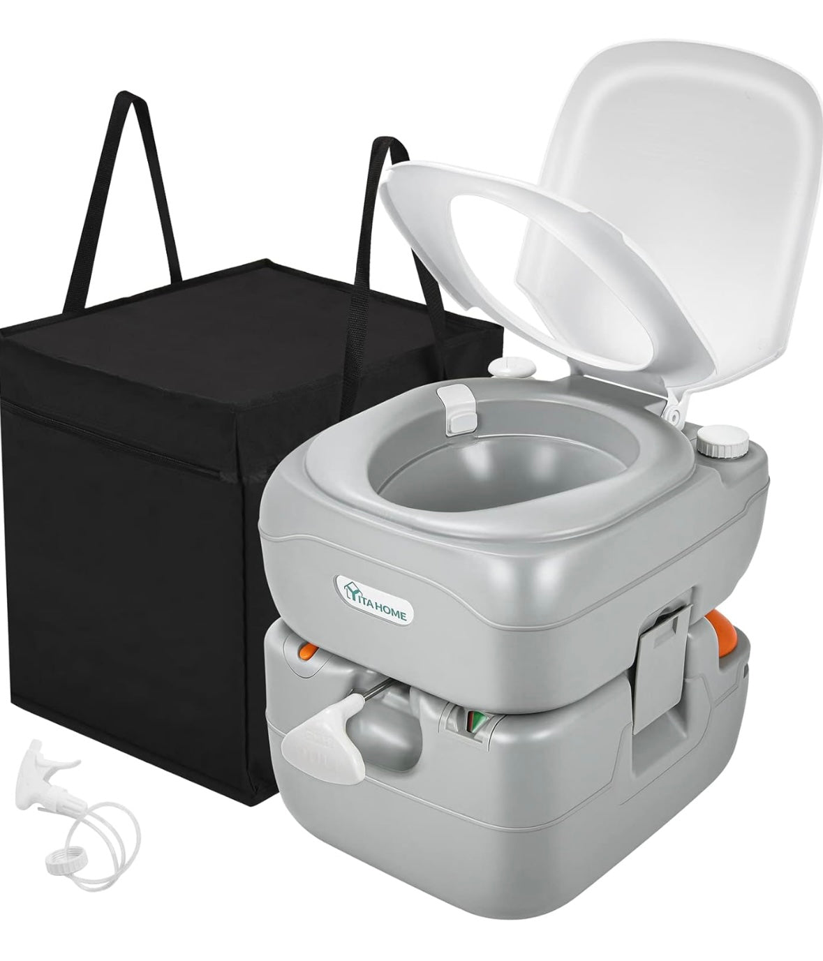 NEW – YITAHOME Portable Camping Toilet – 441 lb Capacity with Sprayer & Carry Bag