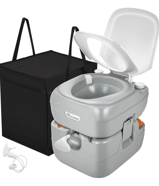 NEW – YITAHOME Portable Camping Toilet – 441 lb Capacity with Sprayer & Carry Bag