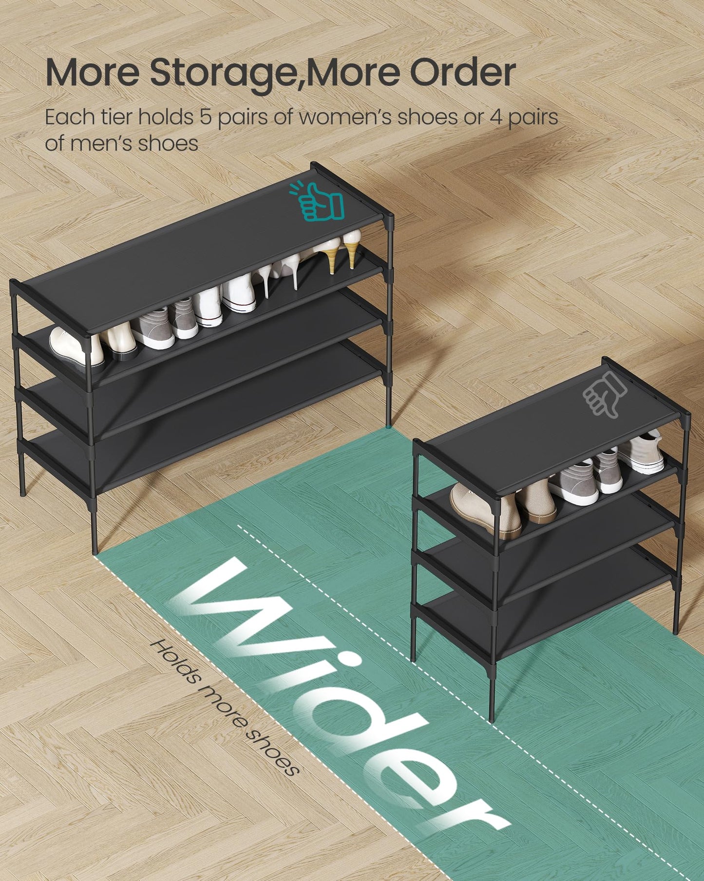 4-Tier Stackable Shoe Storage Rack