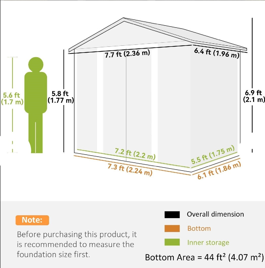 Heavy-Duty Steel Outdoor Storage Shed – Double Sliding Doors | Ventilated | Rust-Resistant