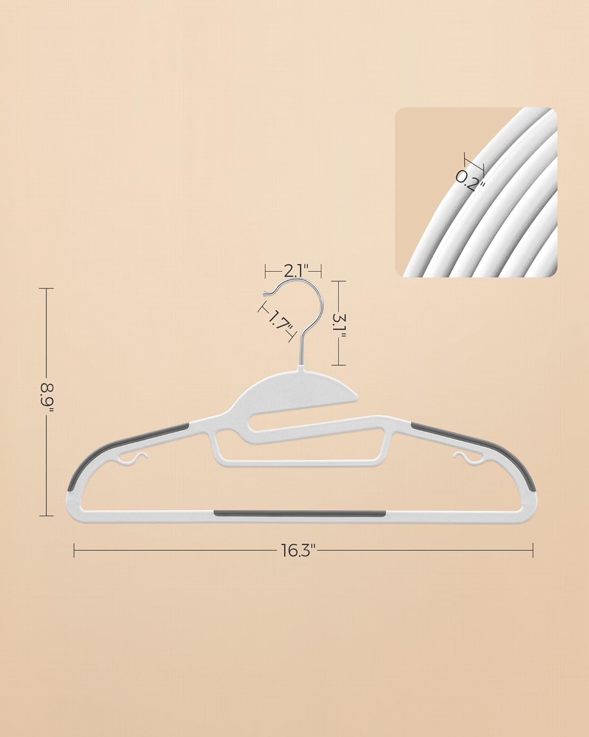 SONGMICS Slim Heavy-Duty Clothes Hangers – 50 Pack
