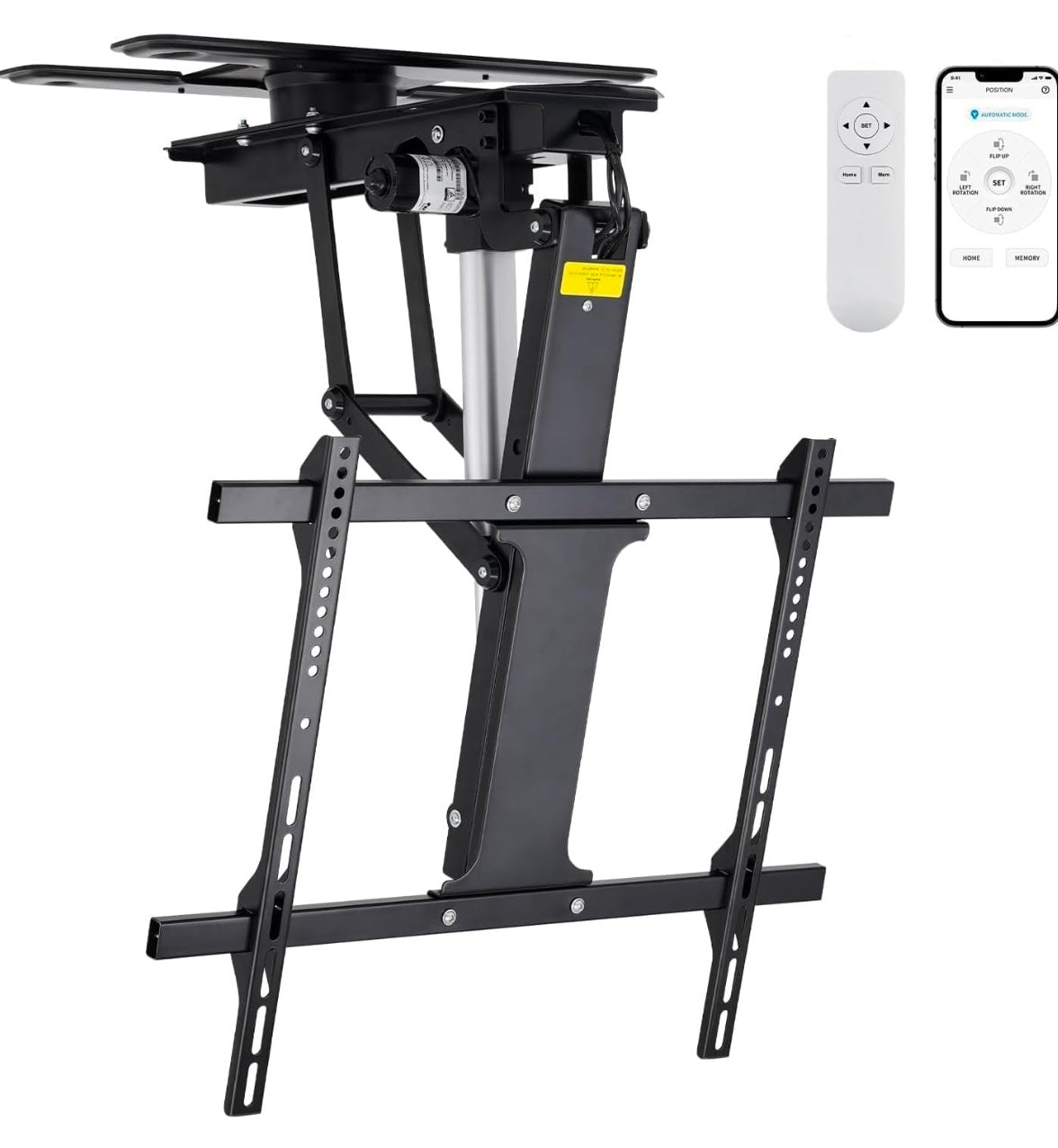 TOPSKY Motorized Ceiling TV Mount – Remote & App Controlled (32”–75”)