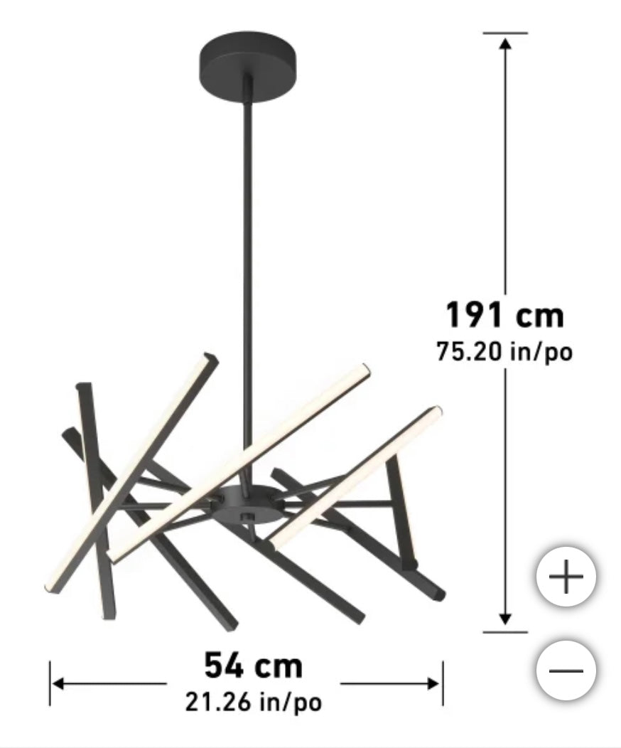 Artika Malibu LED Pendant Light – Modern Black Chandelier