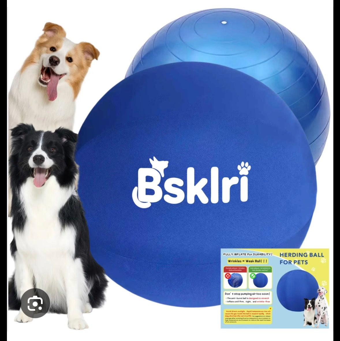 Bsklri Inflatable Herding Ball for Dogs