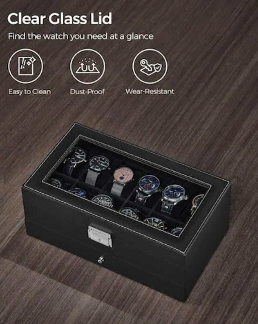 12-Slot Watch Box Organizer