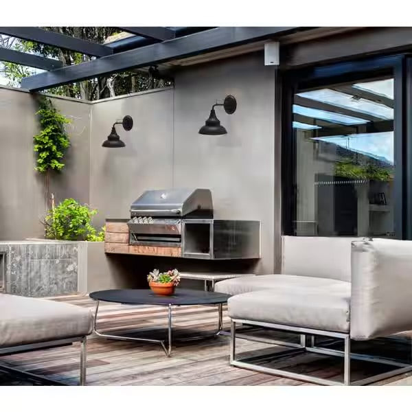 Hampton Bay Outdoor Black Barn Light Wall Sconce