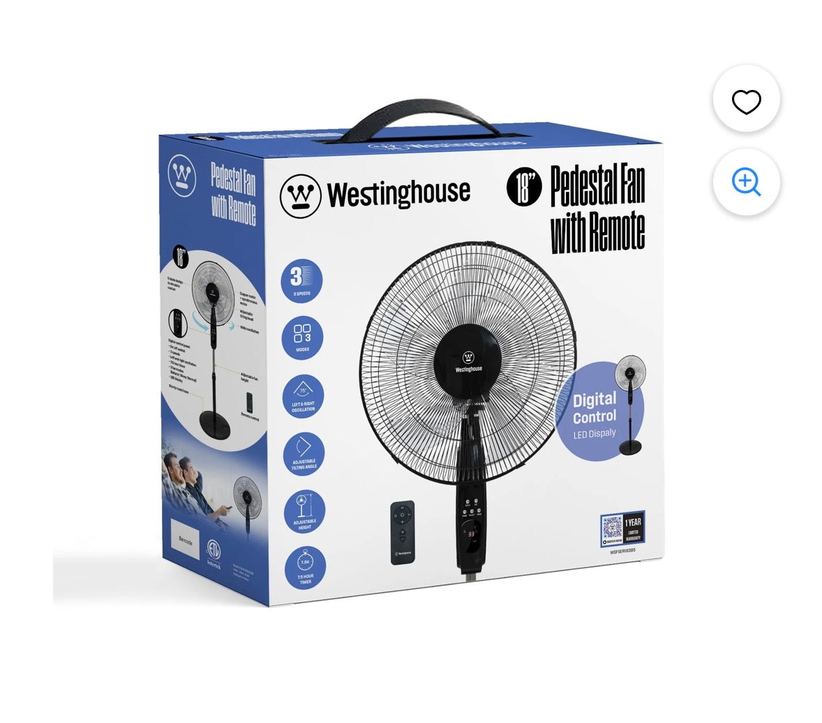 Westinghouse 18” Pedestal Fan