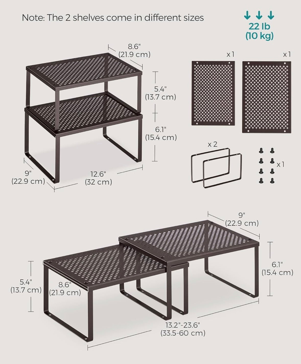 Stackable Cabinet Shelf Organizers