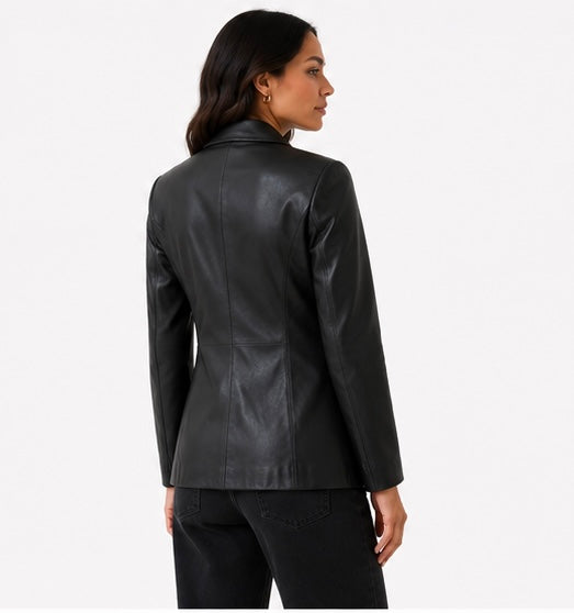 Women’s Tailored Leather Jacket – Size Large Only
