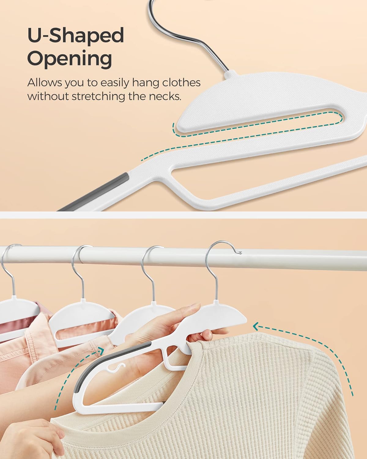 SONGMICS Slim Heavy-Duty Clothes Hangers – 50 Pack