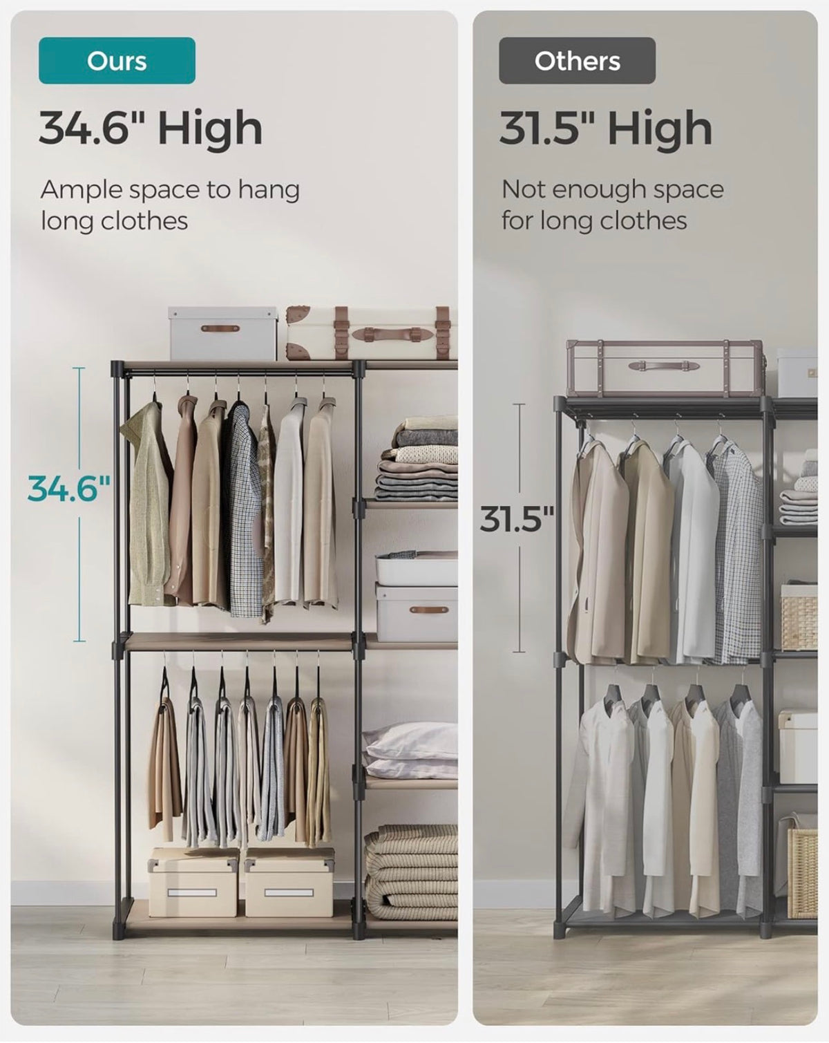 SONGMICS Portable Closet Organizer