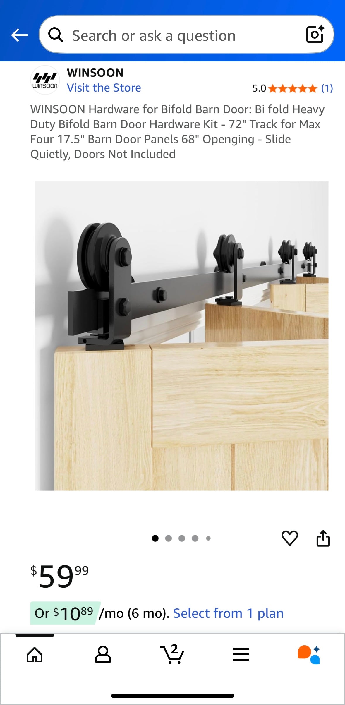 WINSOON Heavy-Duty Bifold Barn Door Hardware Kit – 40% Off Amazon Price