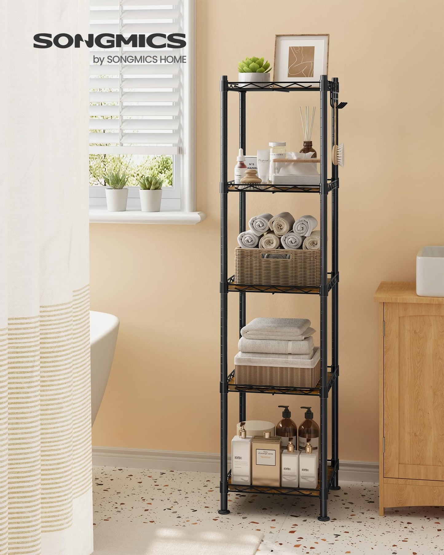 5-Tier Adjustable Metal Storage Shelf