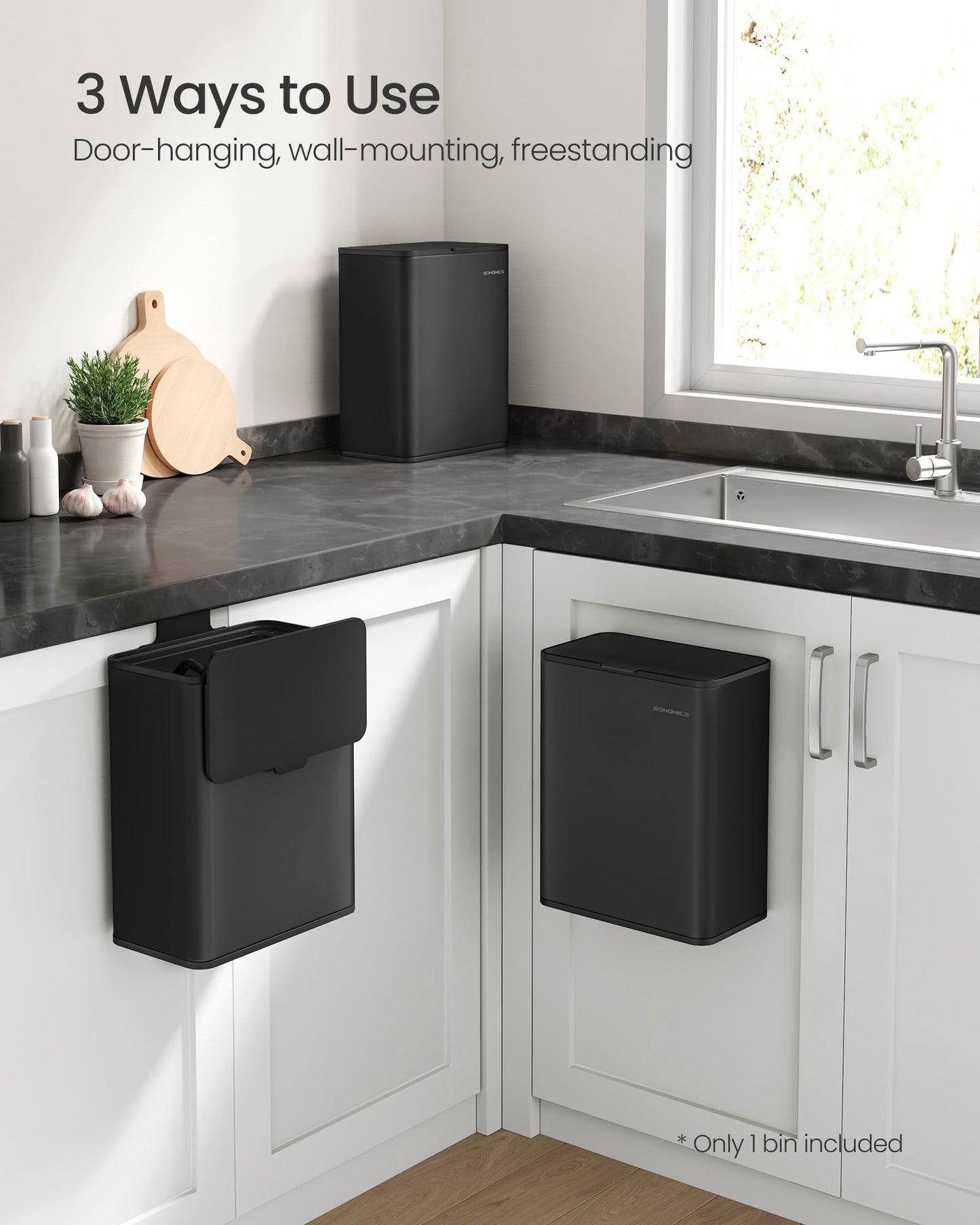 SONGMICS 2.1-Gallon Hanging Kitchen Trash Can