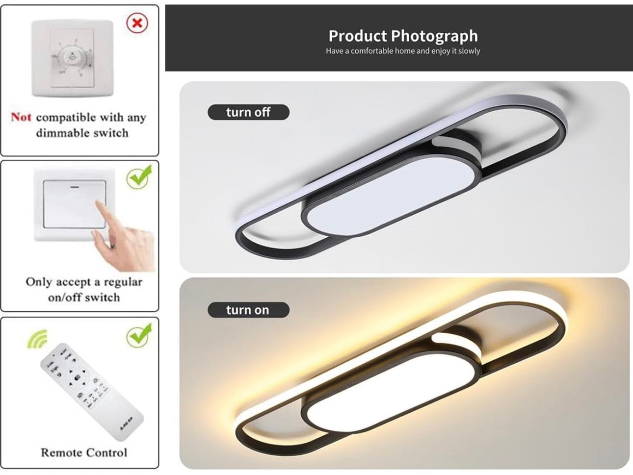 Tioolo Modern Dimmable LED Ceiling Light