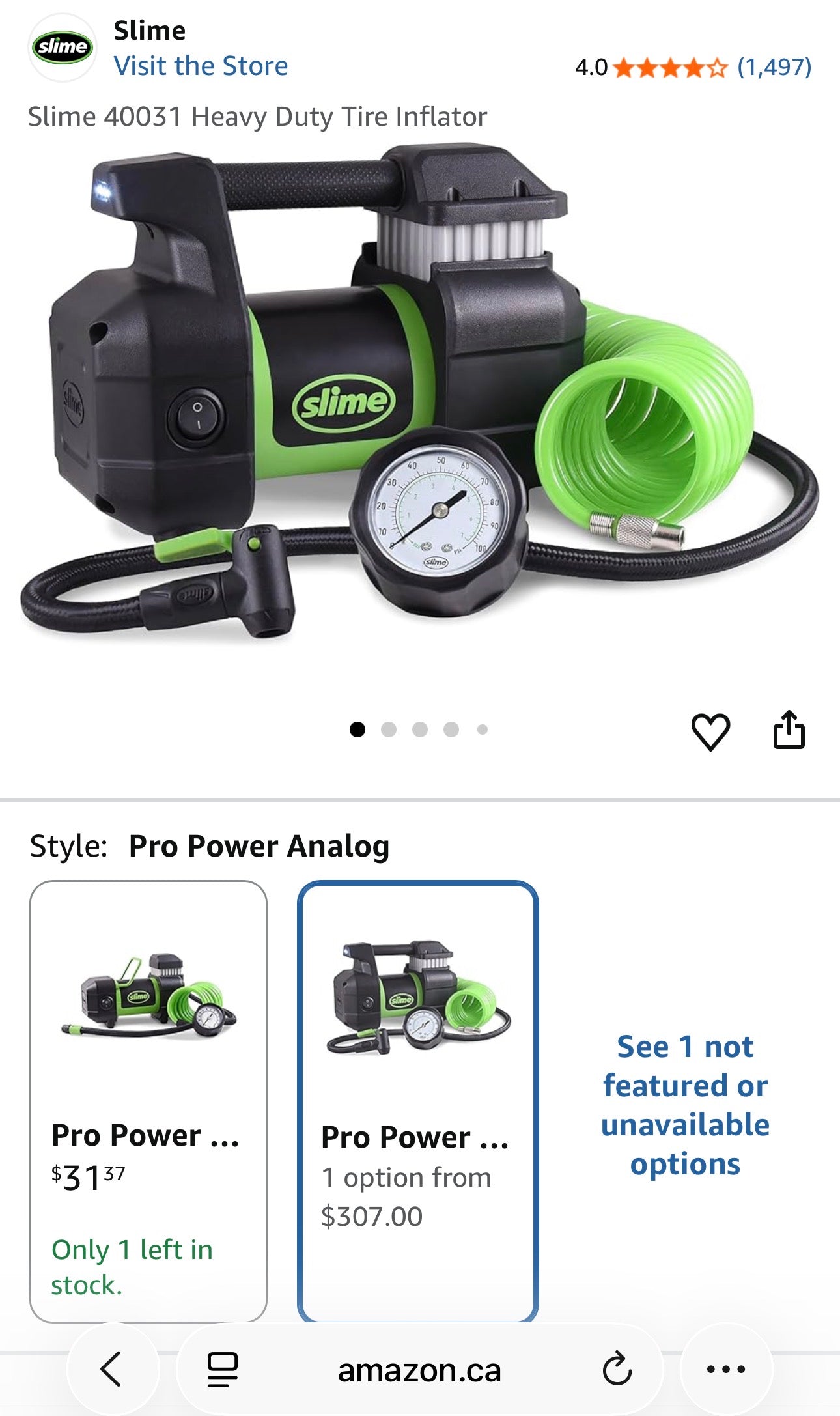 Slime Pro Power Heavy-Duty Tire Inflator