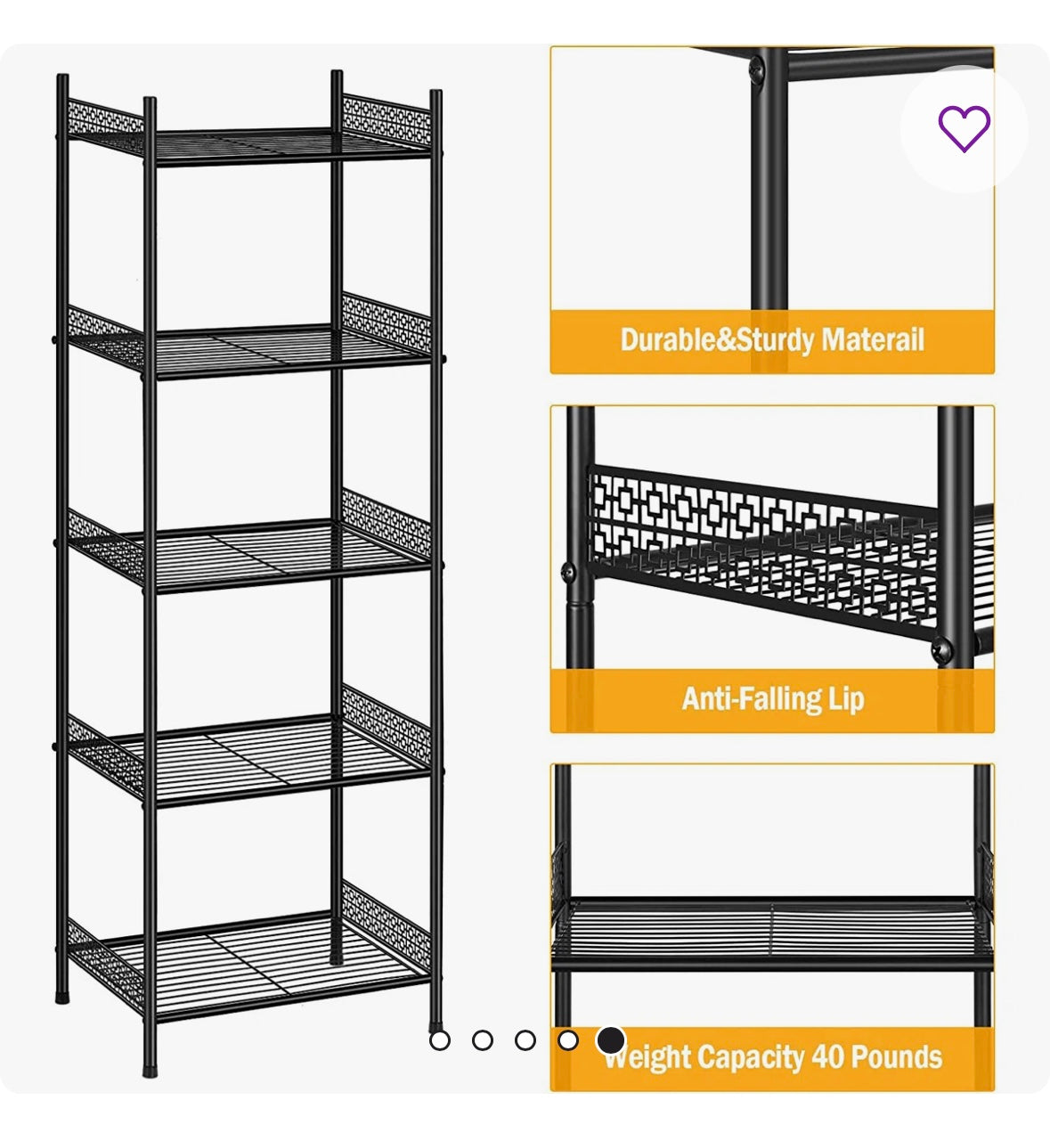 5-Tier Heavy-Duty Metal Storage Shelving Unit