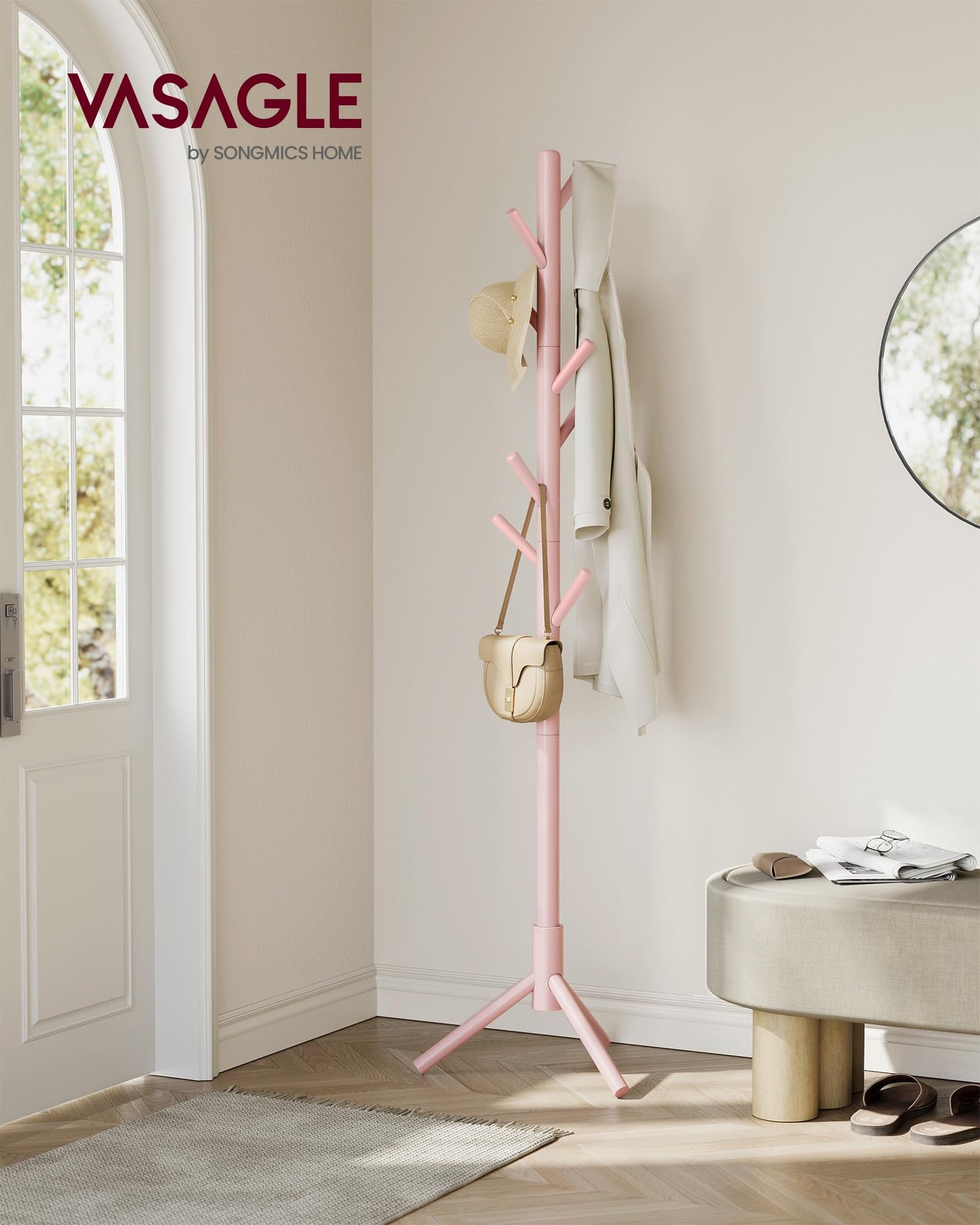 VASAGLE Solid Wood Coat Rack