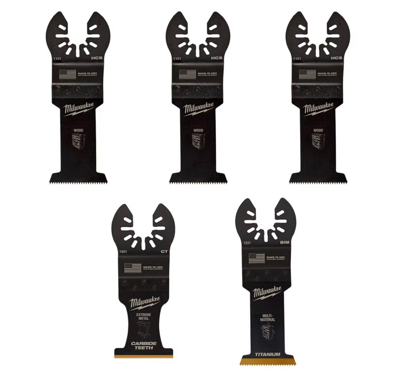 Milwaukee OPEN-LOK™ 5-Piece Oscillating Multi-Tool Blade Set