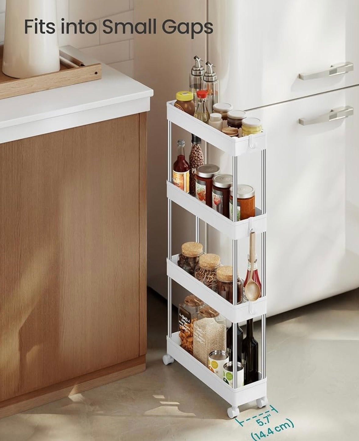 SONGMICS Slim Rolling Storage Trolley
