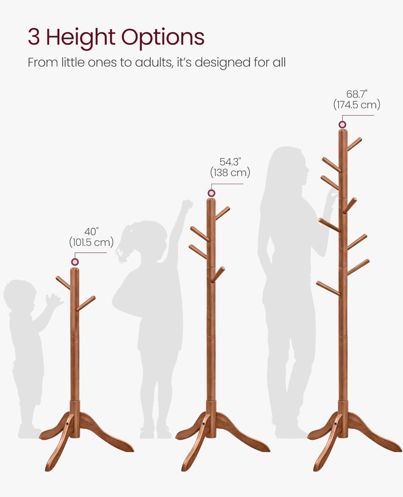 VASAGLE Solid Wood Coat Rack
