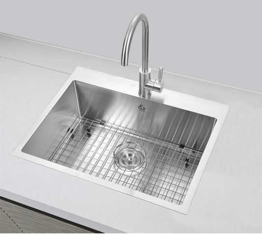 Yutong 31” × 20” Top-Mount / Drop-In Kitchen Sink – 18 Gauge SS304 Stainless Steel | Single Bowl