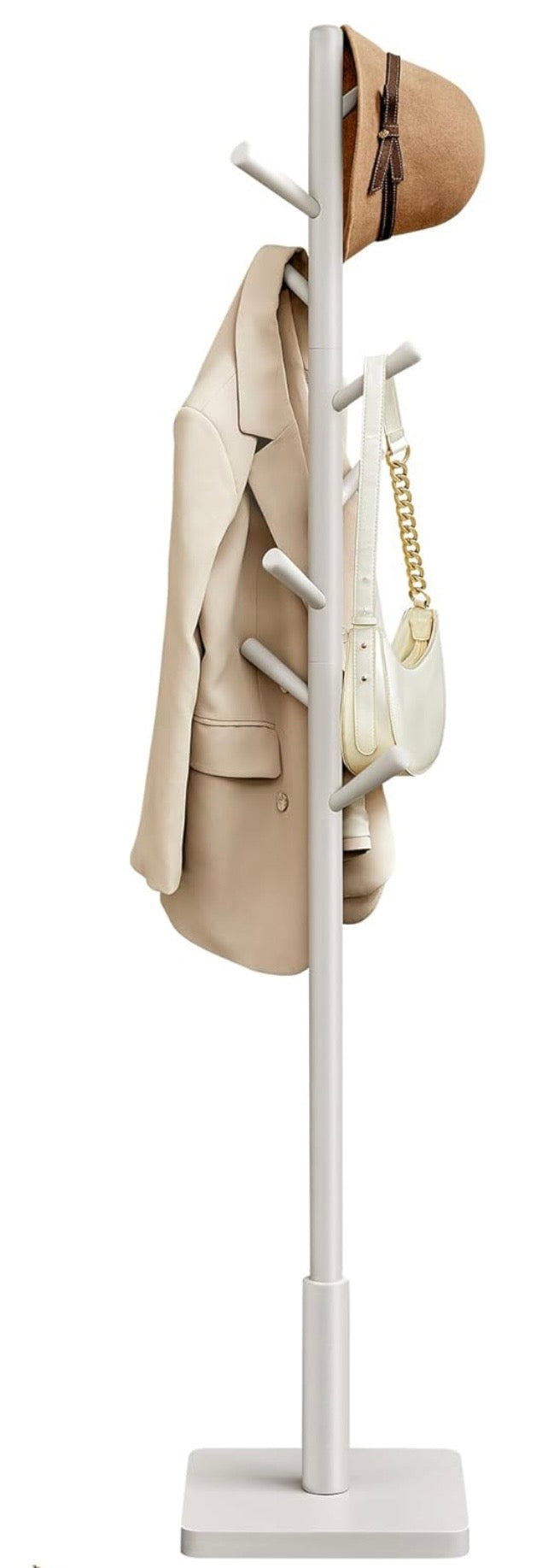 VASAGLE Adjustable Coat Rack – Freestanding Wooden Coat Tree