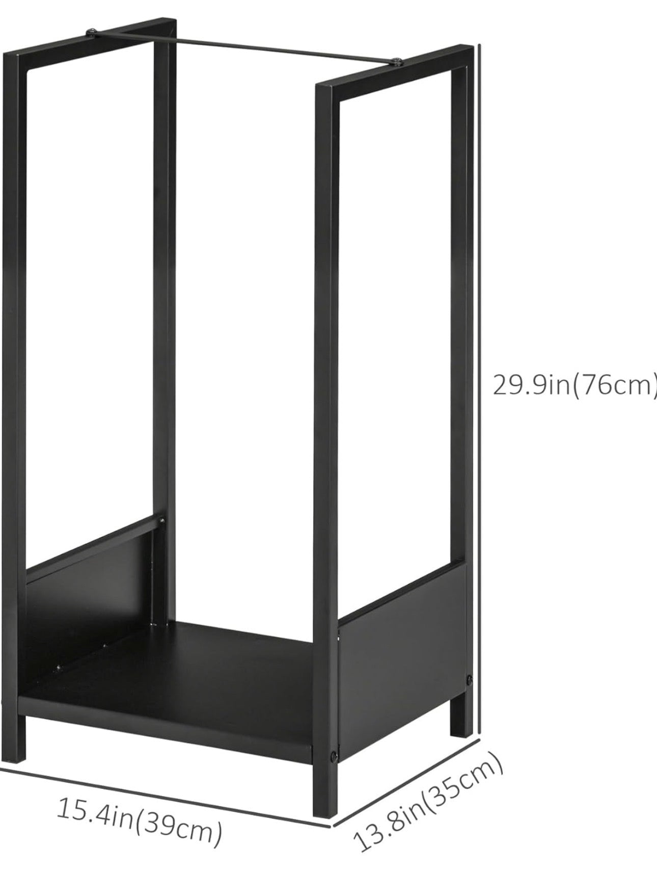 Outsunny Black Steel Firewood Rack