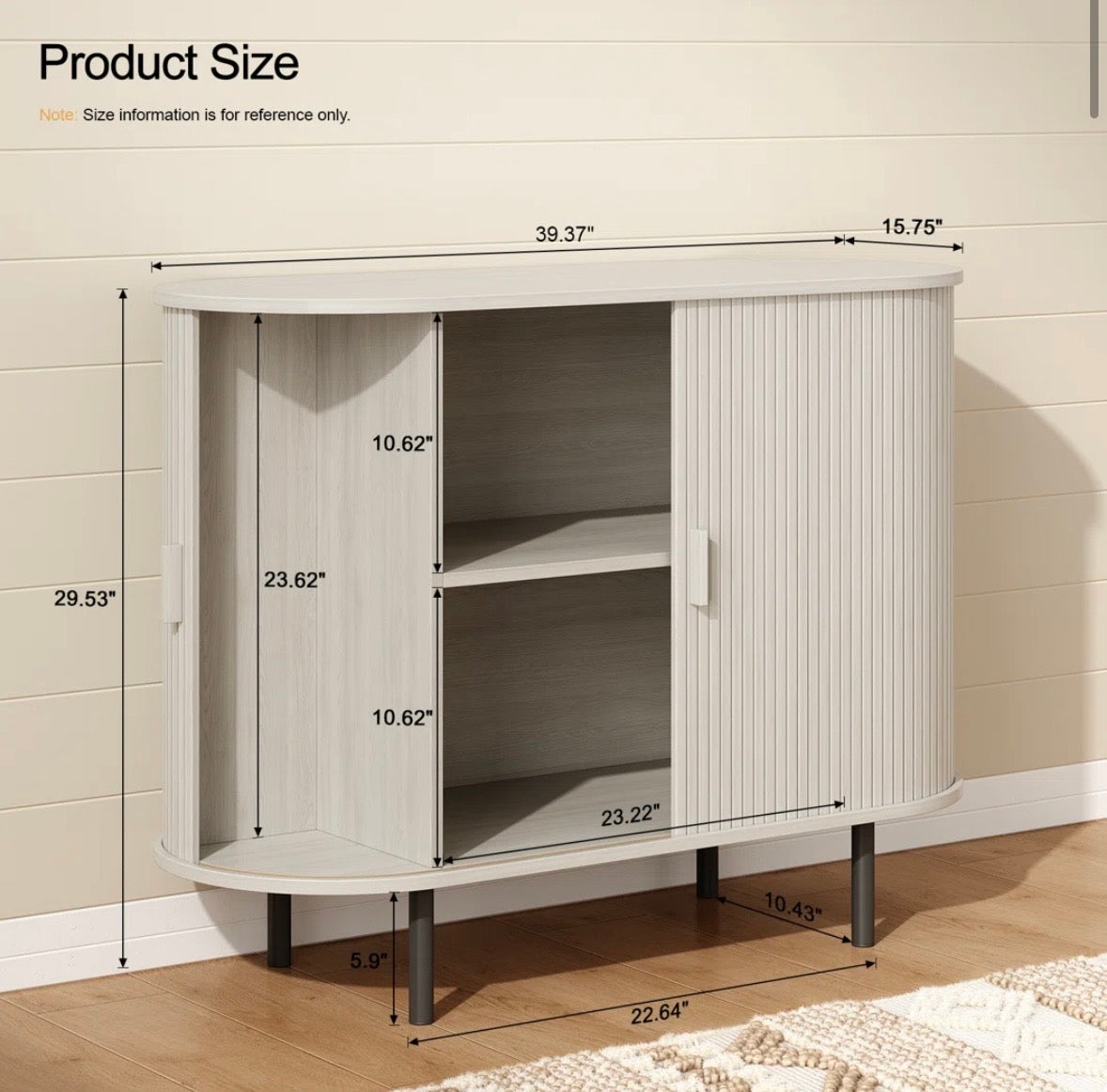 Modern Sliding Door Sideboard Cabinet