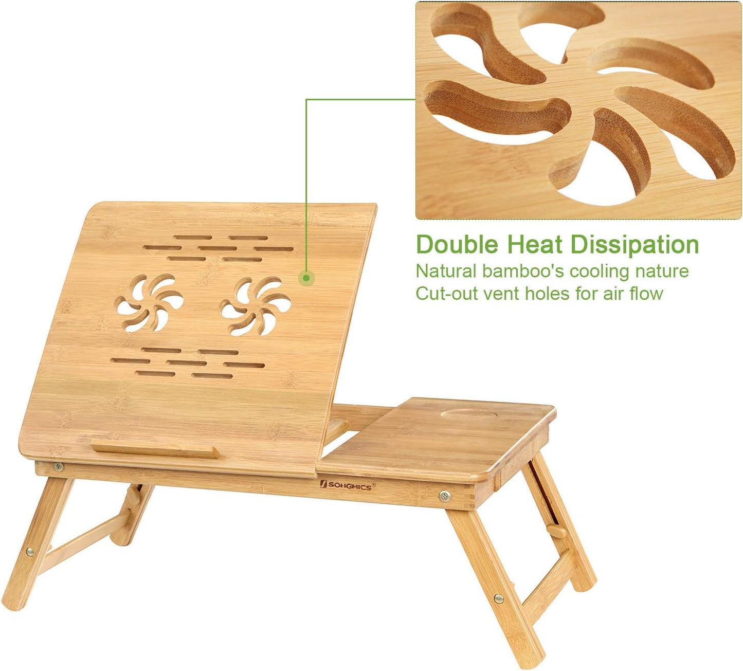 Adjustable Bamboo Lap Desk with Drawer