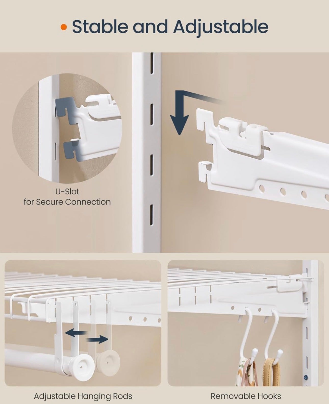 SONGMICS HOME Adjustable Closet System