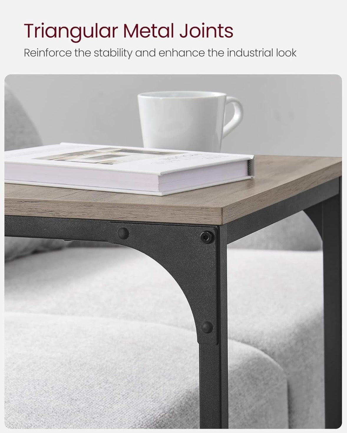 VASAGLE C-Shaped Side Table