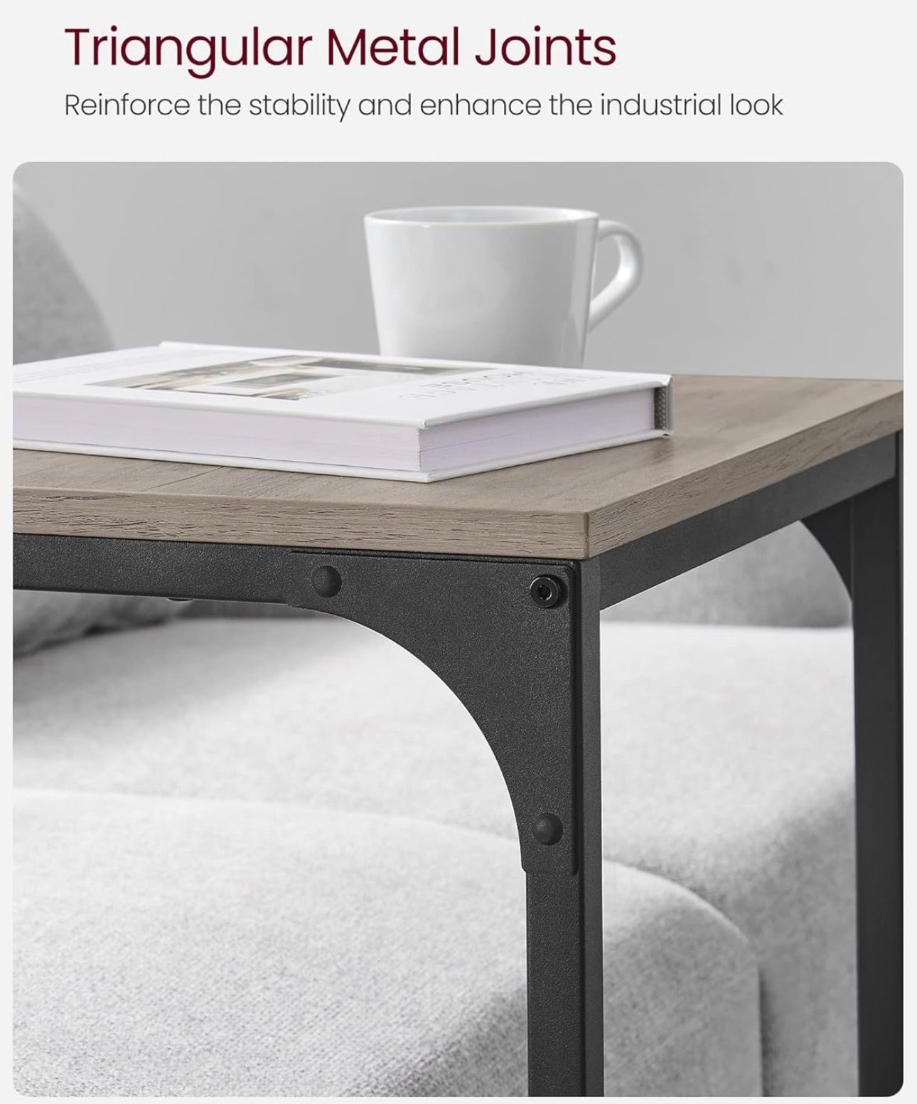 C-Shaped Sofa Side Table