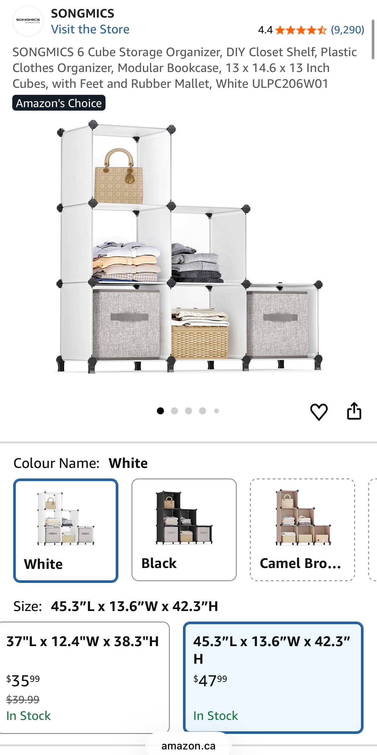 SONGMICS 6-Cube Modular Storage Organizer