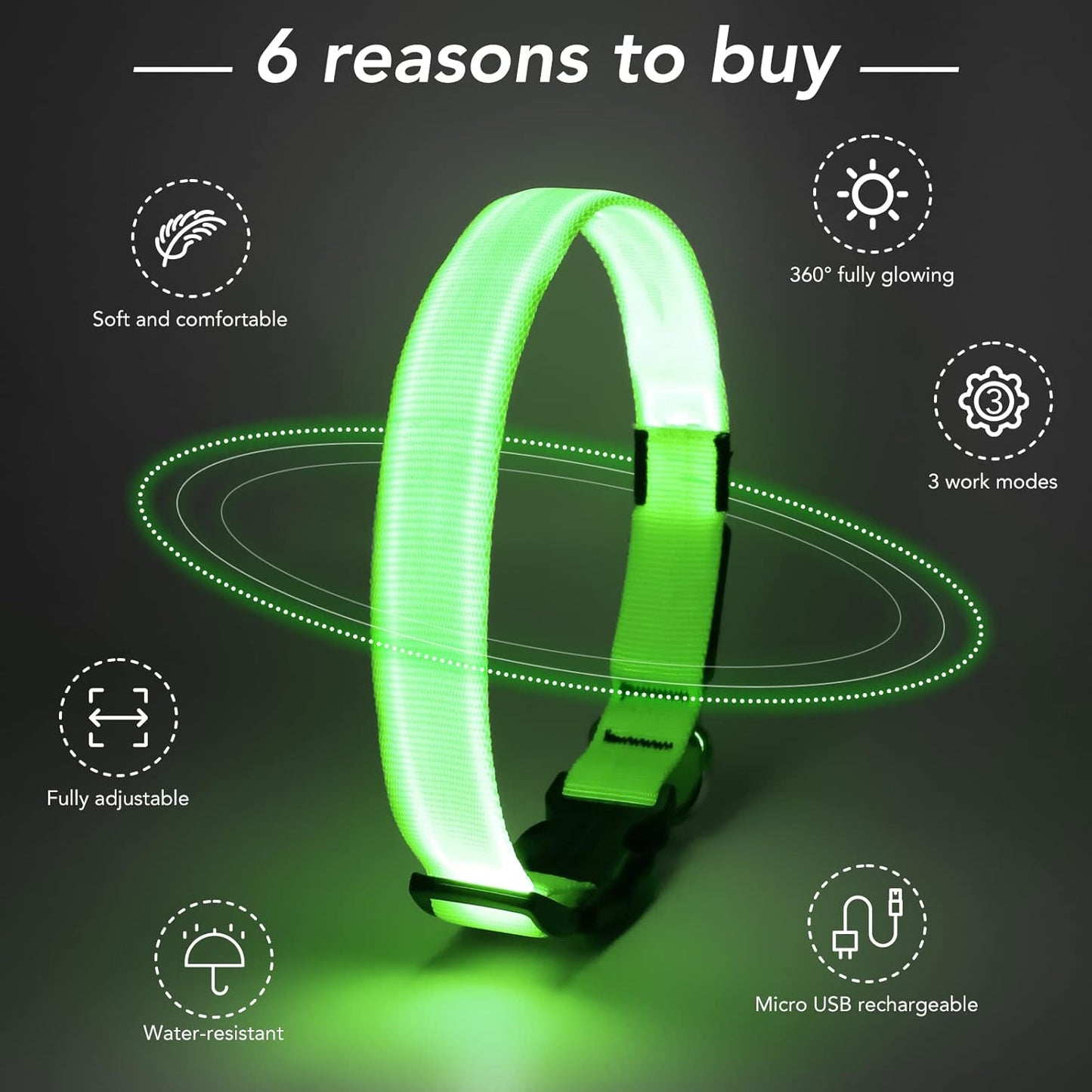 KOSKILL LED Light-Up Dog Collar