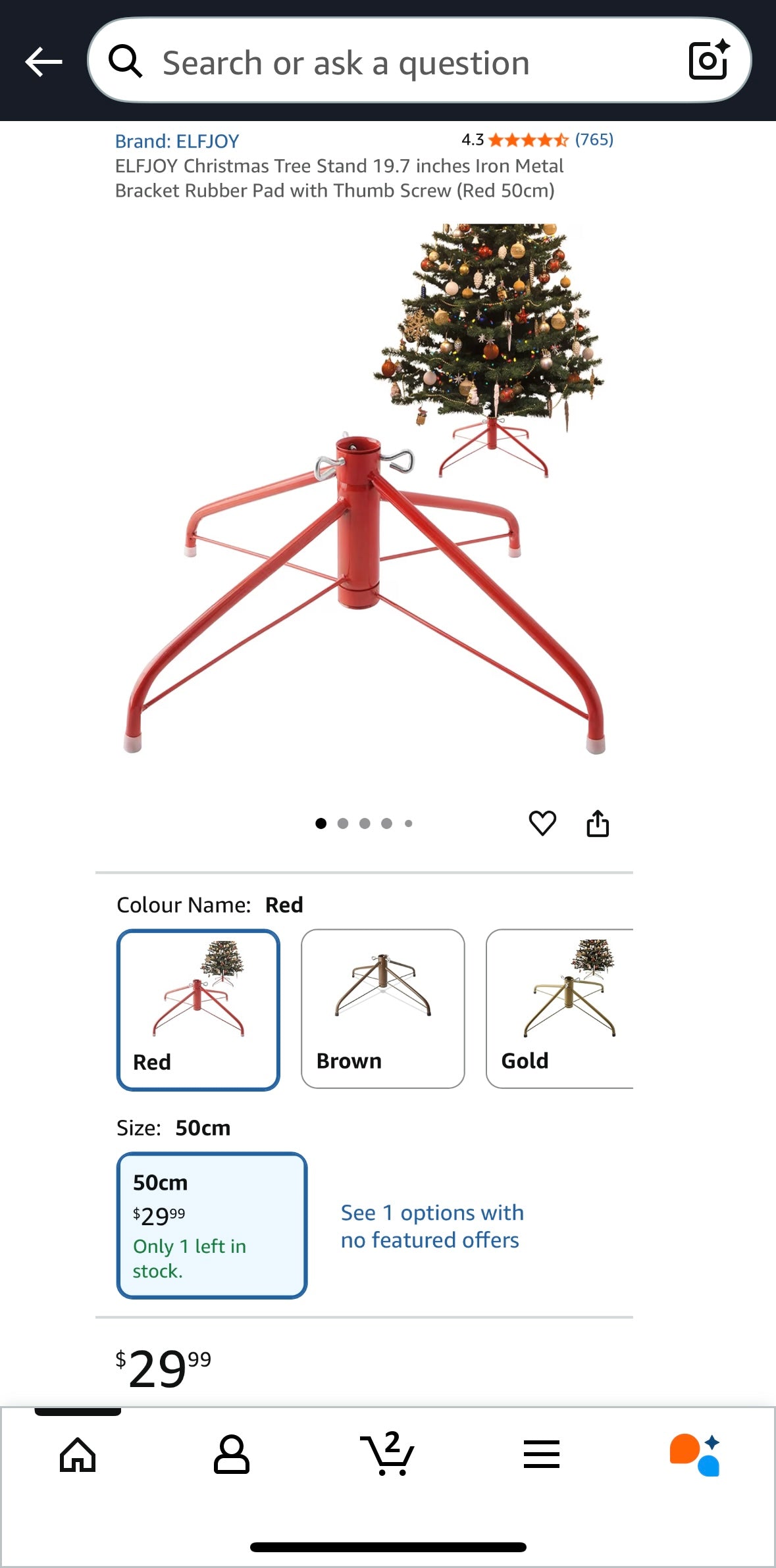 Metal Christmas Tree Stand — Folding 4-Leg Design for 5–8 ft Artificial Trees