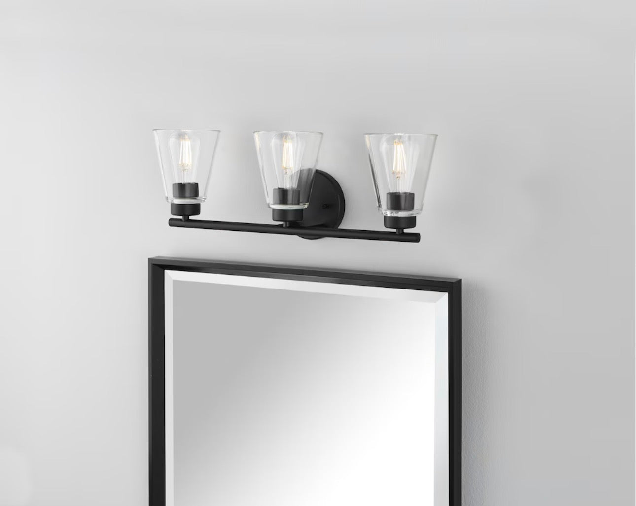 Hampton Bay 3-Light Matte Black Vanity Light