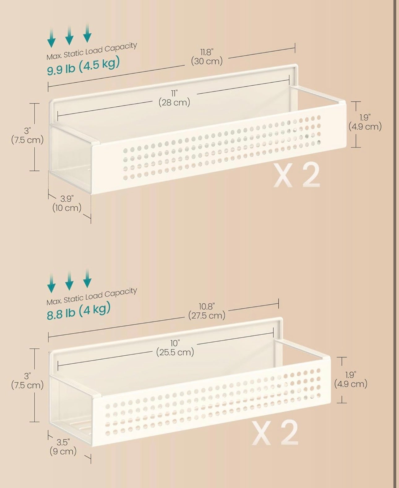 SONGMICS Magnetic Spice Rack Set