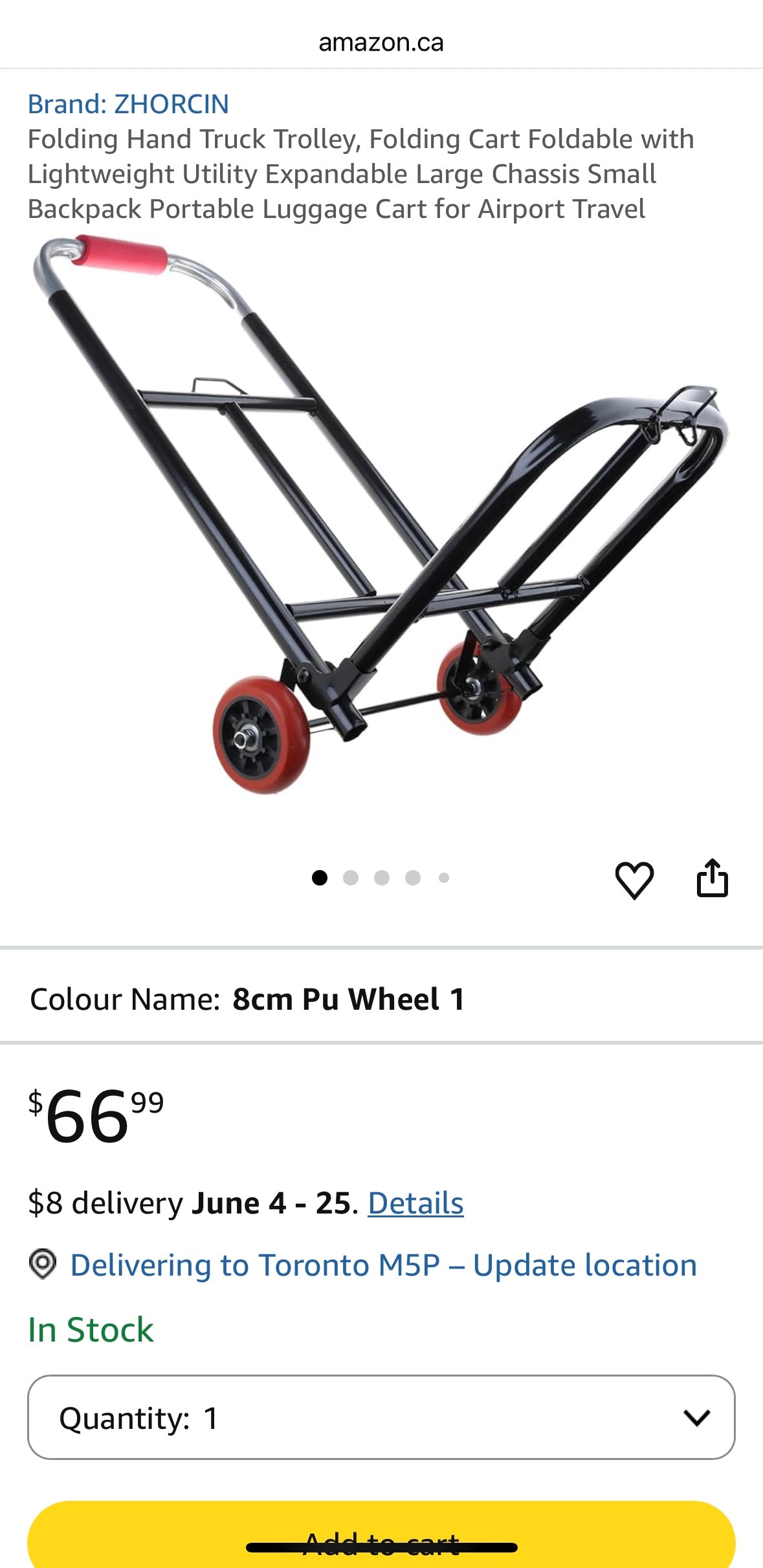 Foldable Portable Hand Cart – Heavy-Duty Aluminum Utility Cart