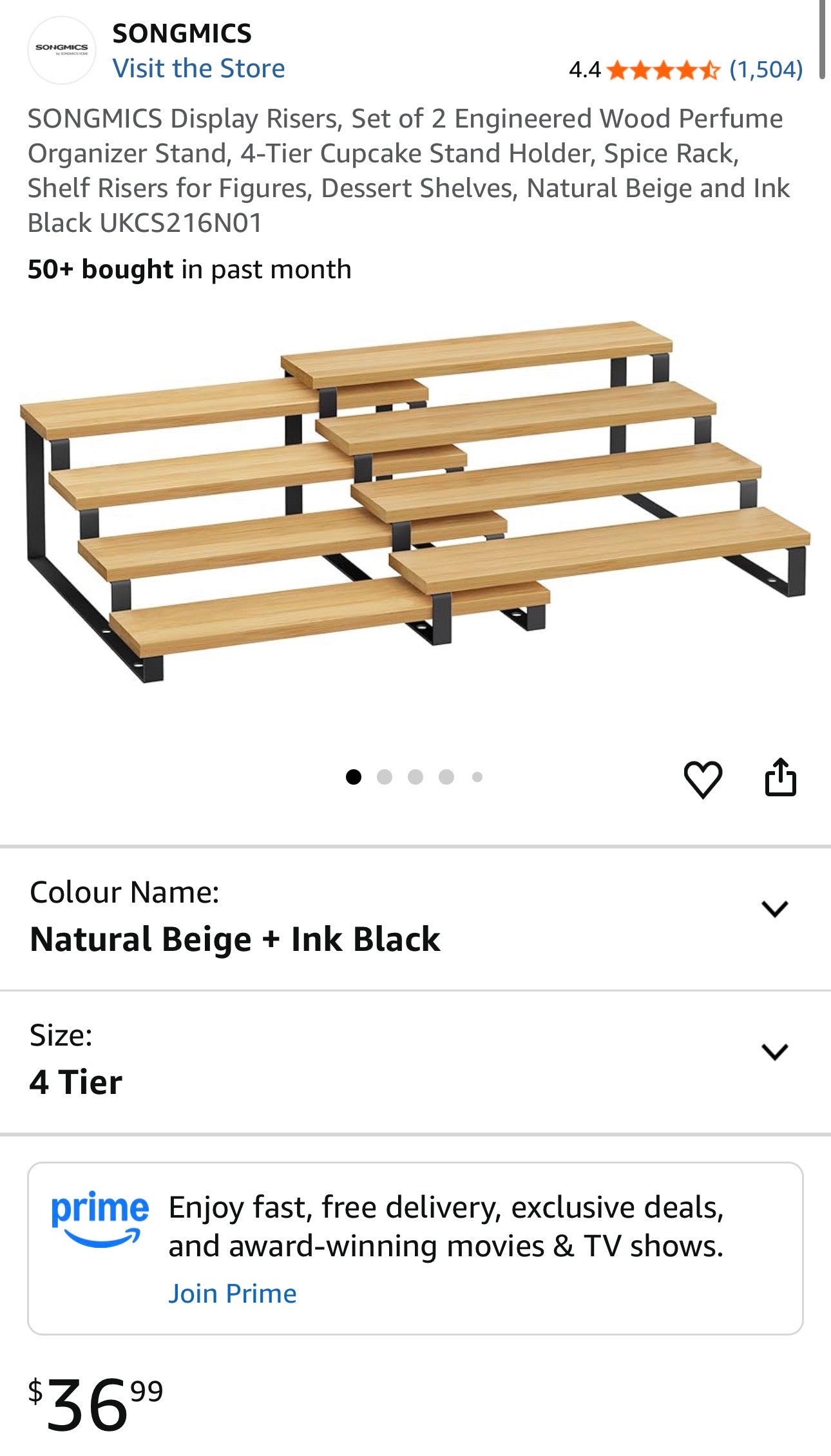 SONGMICS 4-Tier Expandable Spice Rack