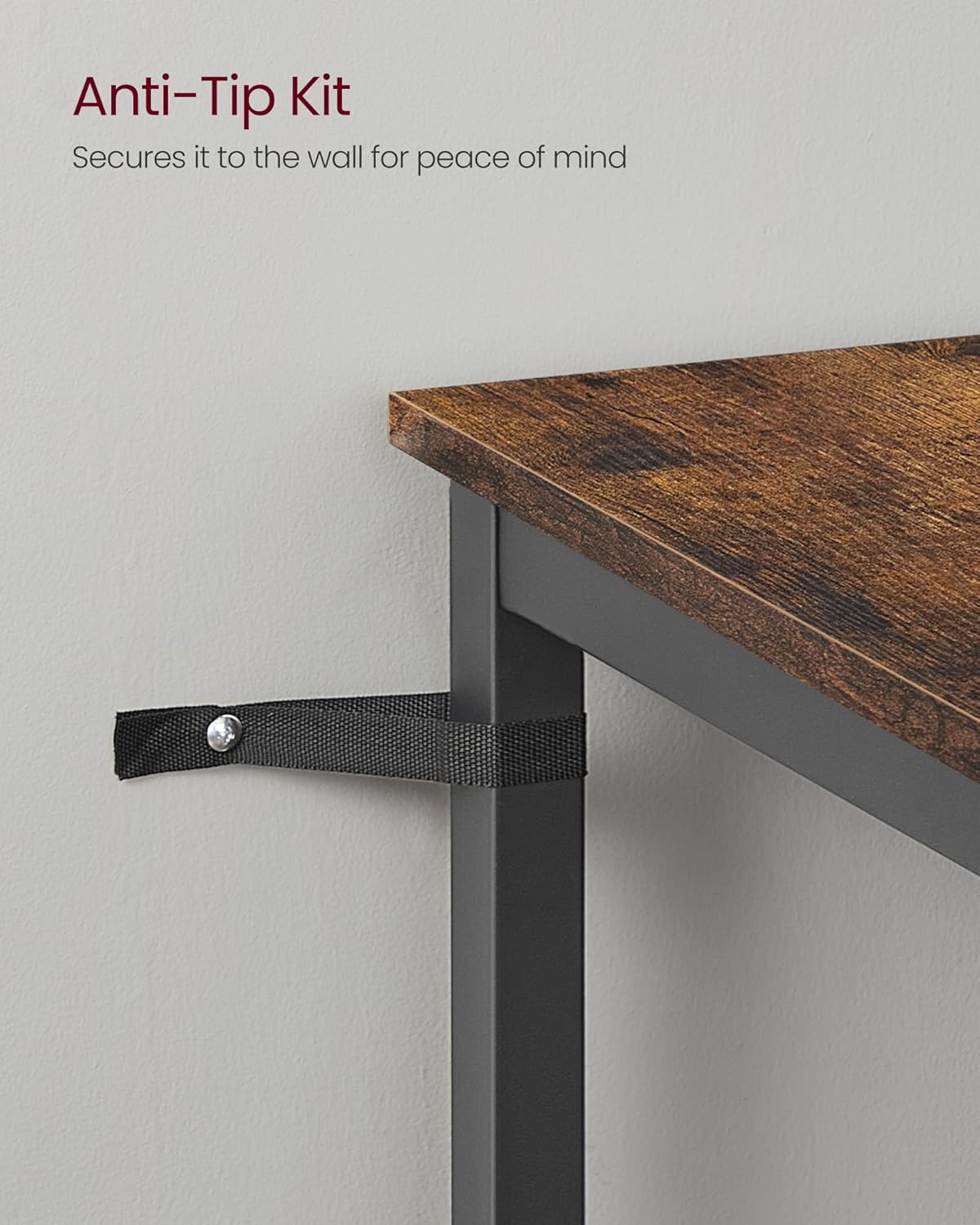 VASAGLE Industrial Bar Table – Rustic Brown & Black