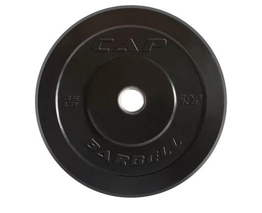 🏷️ CAP Barbell 45 lb Olympic Bumper Plate — Rubber-Coated Cast Iron Weight Plate (Black)