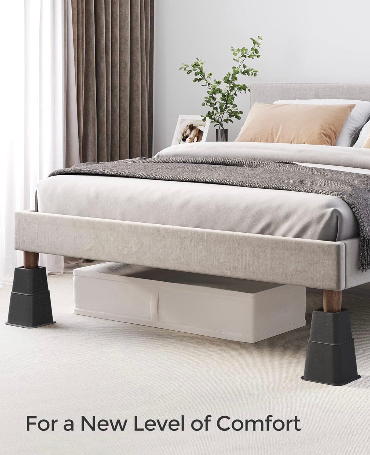SONGMICS 4-Piece Heavy-Duty Bed & Furniture Riser Set