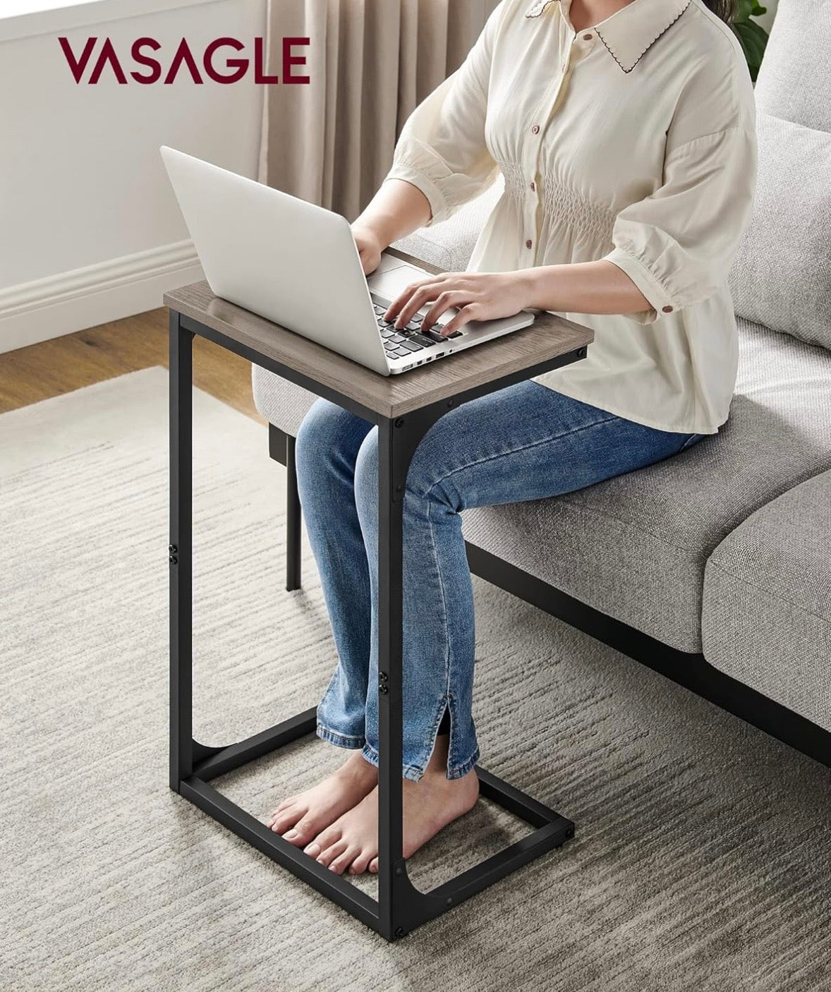 VASAGLE C-Shaped Side Table