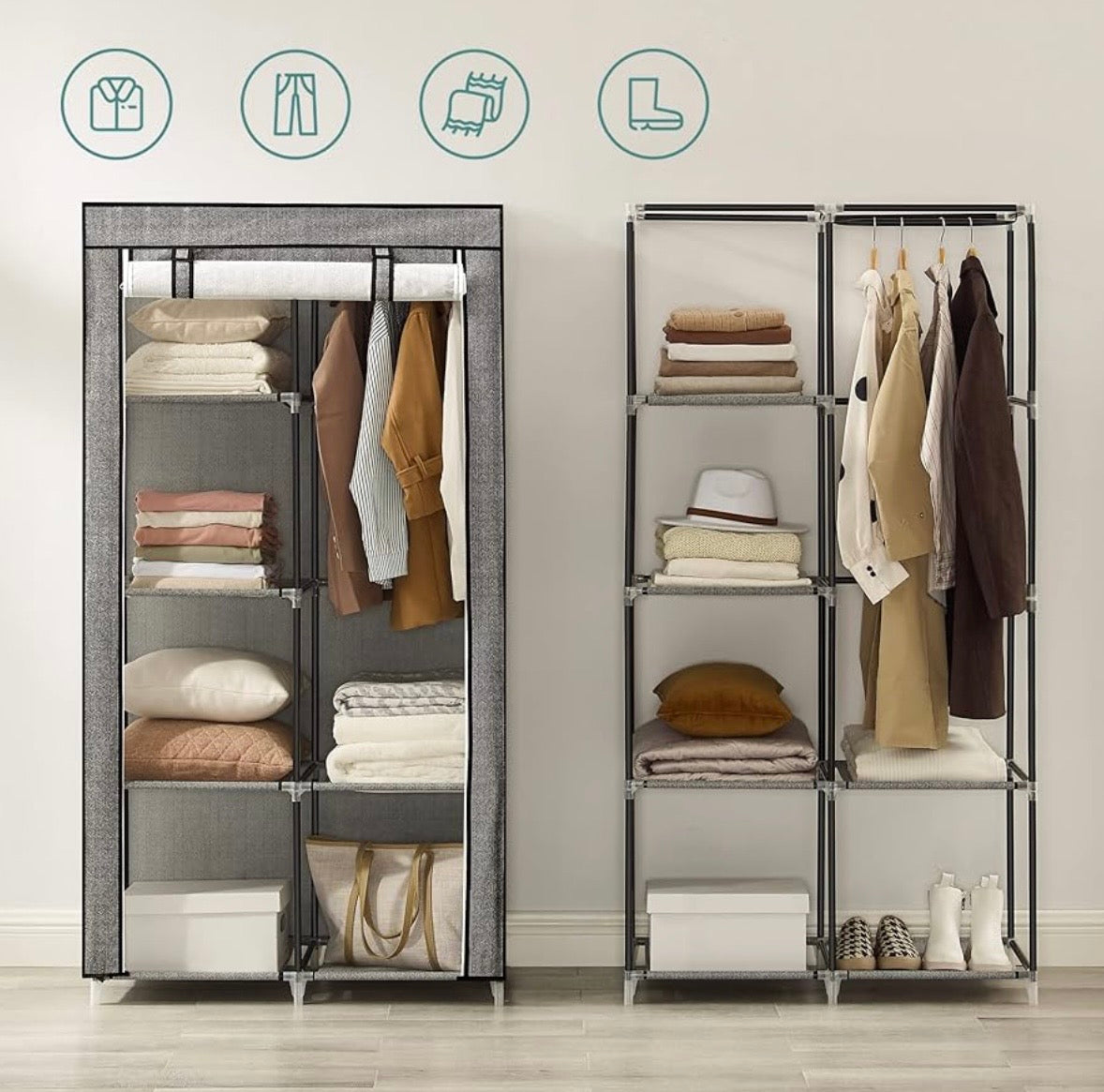 SONGMICS Portable Fabric Closet Wardrobe