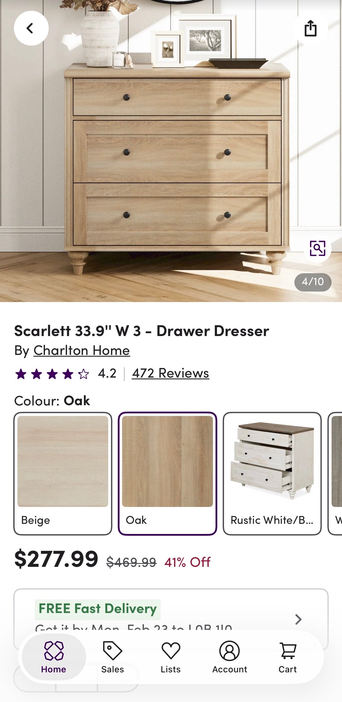 Farmhouse 3-Drawer Dresser – Distressed Ivory