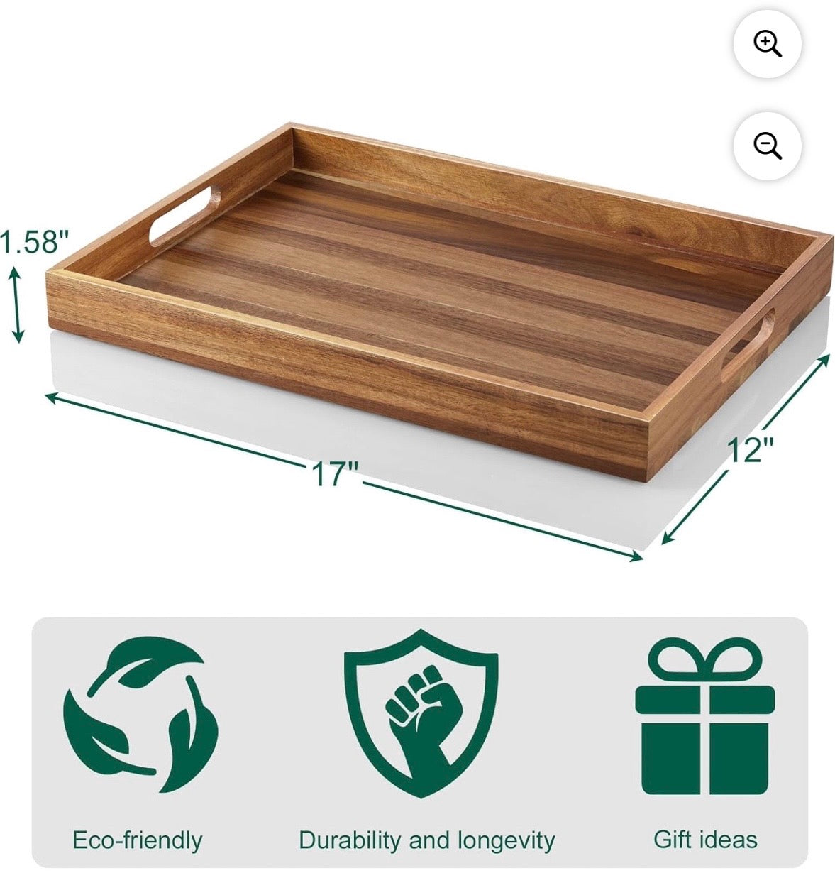 IDESIGN acacia wood serving tray
